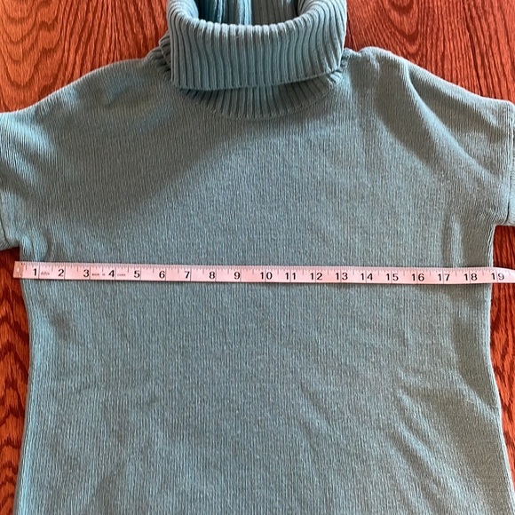 BENEDETTA B made in ITALY WOOL / CASHMERE turtleneck sweater tunic TEAL size XS - Picture 8 of 12